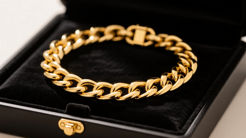 Massive 14k gold Cuban chain on black velvet, showing thick interlocking links and a secure box clasp under warm studio lighting
