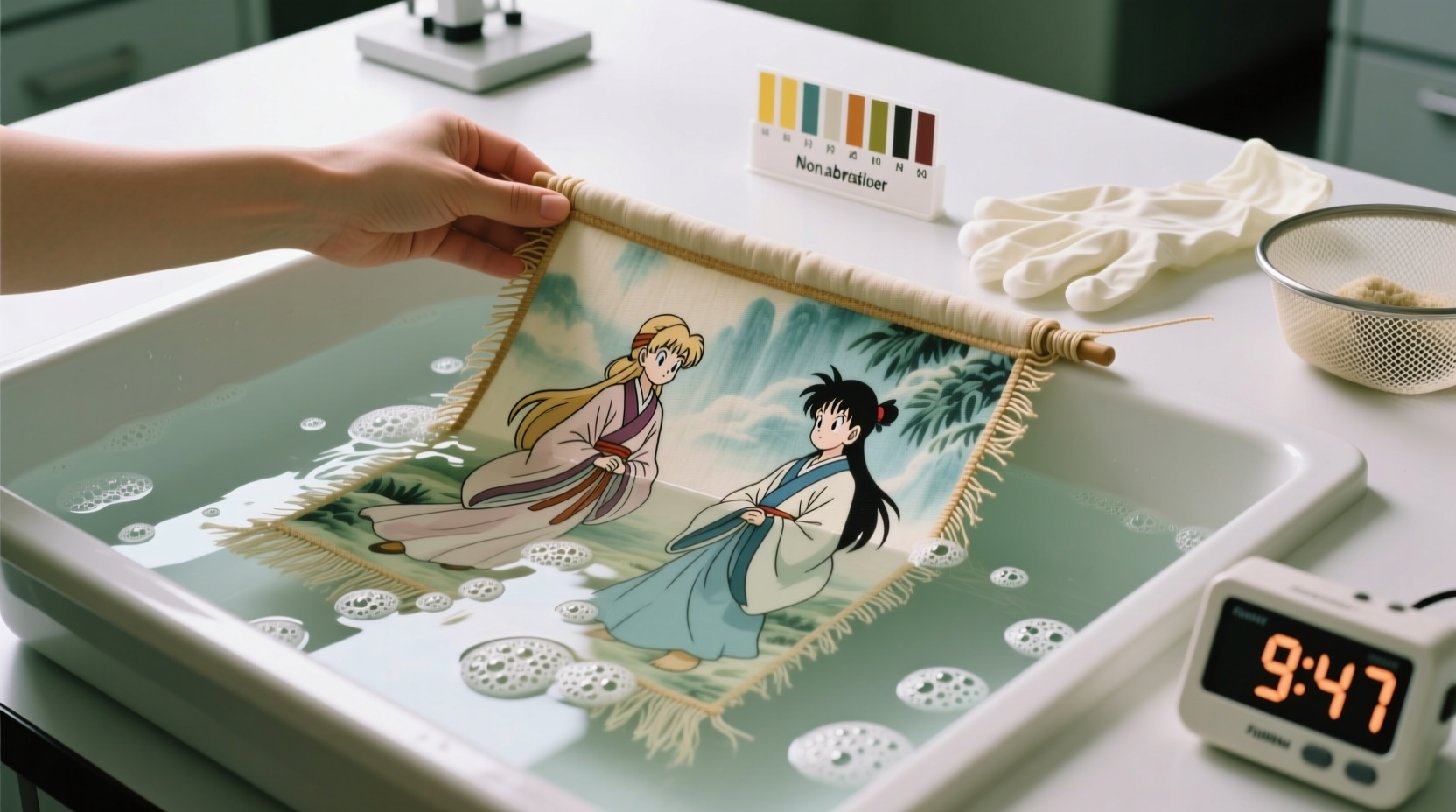how to wash vintage anime tapestry pillows safely
