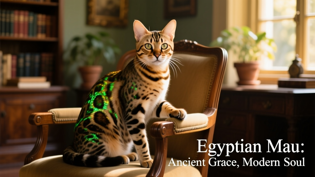 egyptian mau in chair