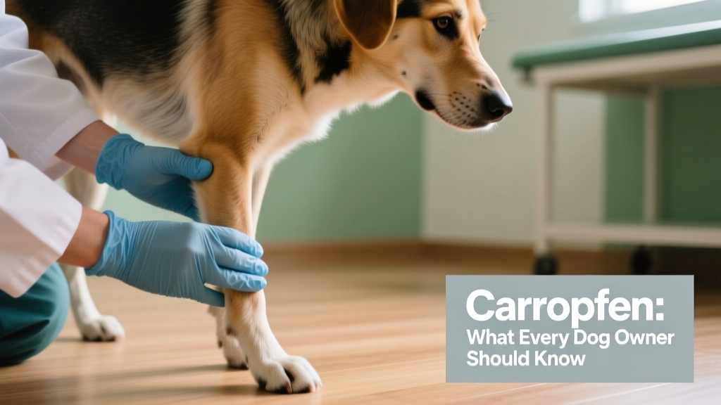 A gentle close-up of a dog’s leg being carefully examined by a vet, highlighting joint mobility and comfort