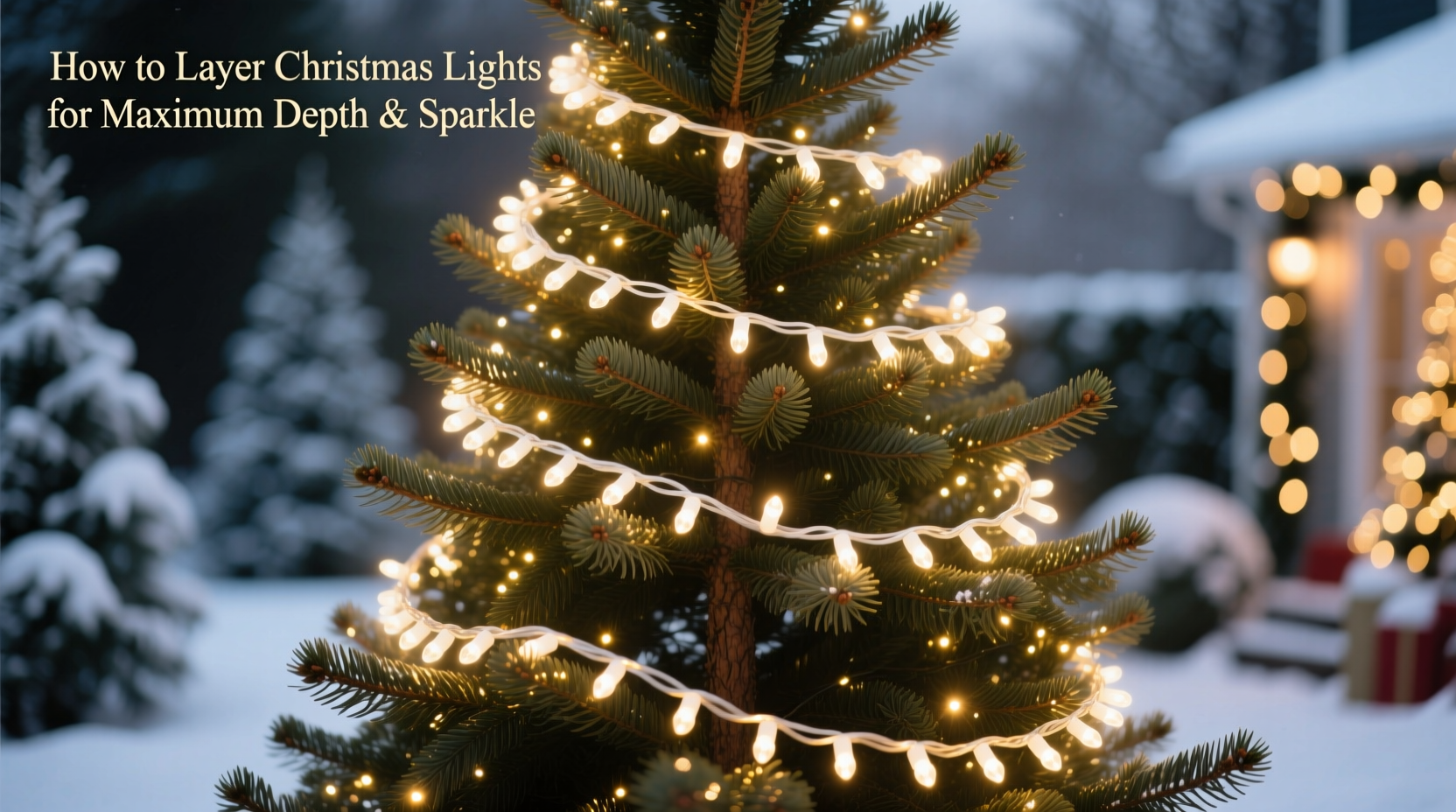 how to layer christmas lights on a tree for maximum depth and sparkle