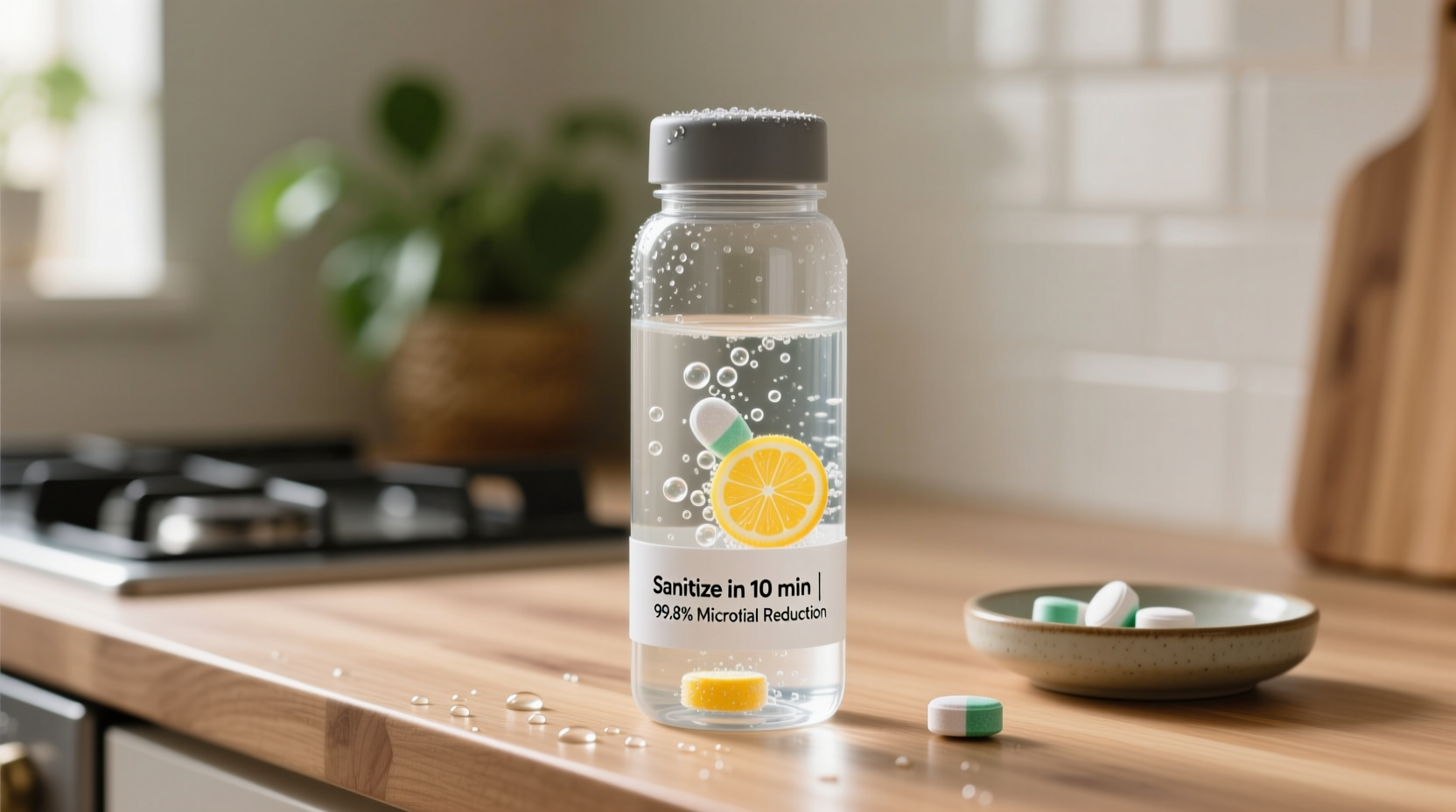 eco friendly cleaning sanitize bottles with citric acid