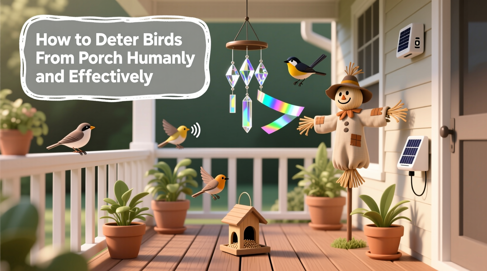 how to deter birds from porch