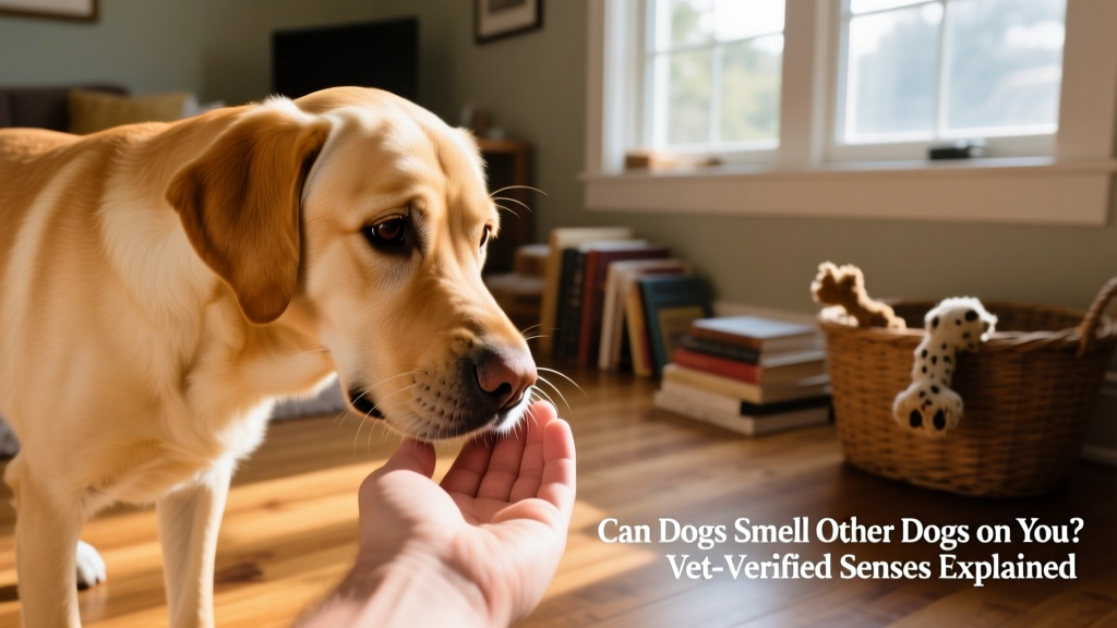 labrador retriever sniffing
