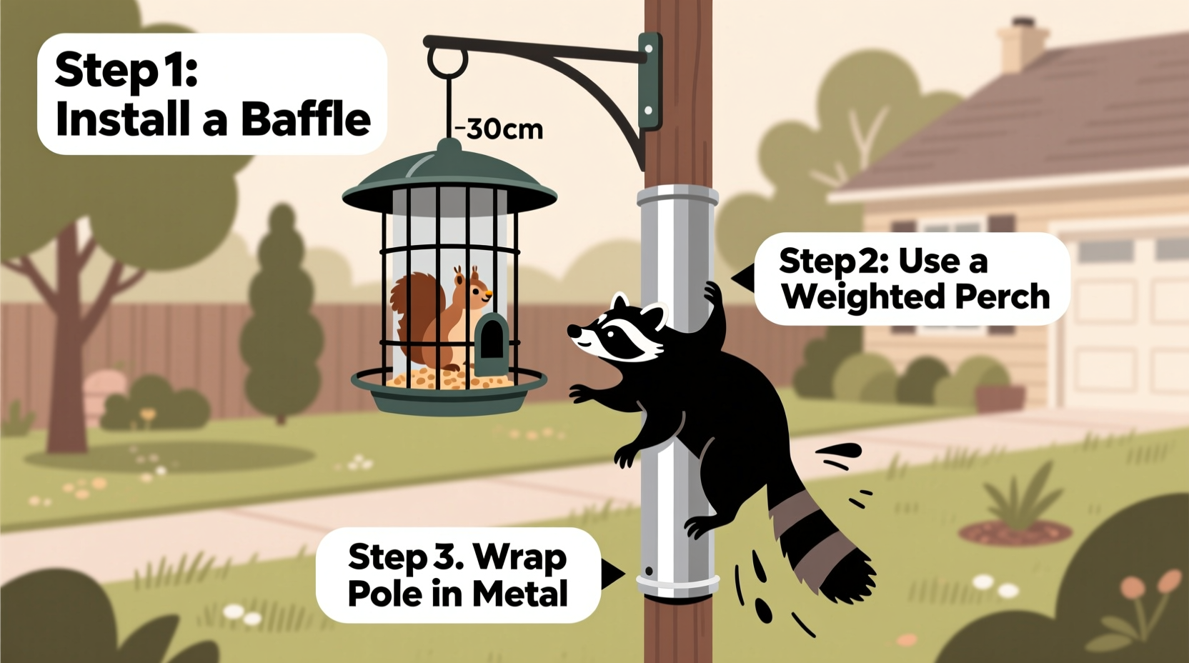 how to keep raccoons off of bird feeders