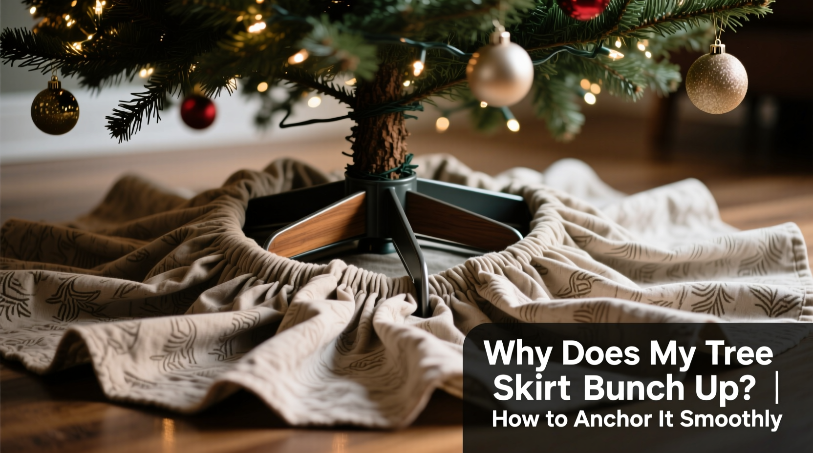 why does my tree skirt bunch up unevenly and how to anchor it smoothly under base