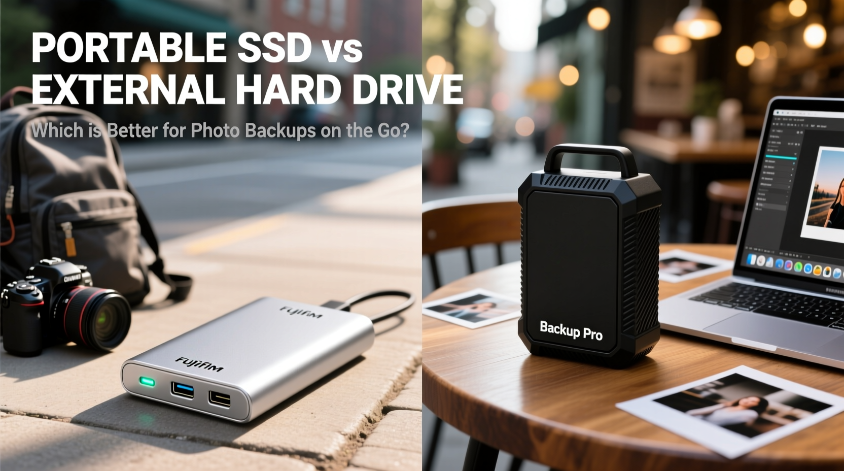 portable ssd vs external hard drive which is better for photo backups on the go