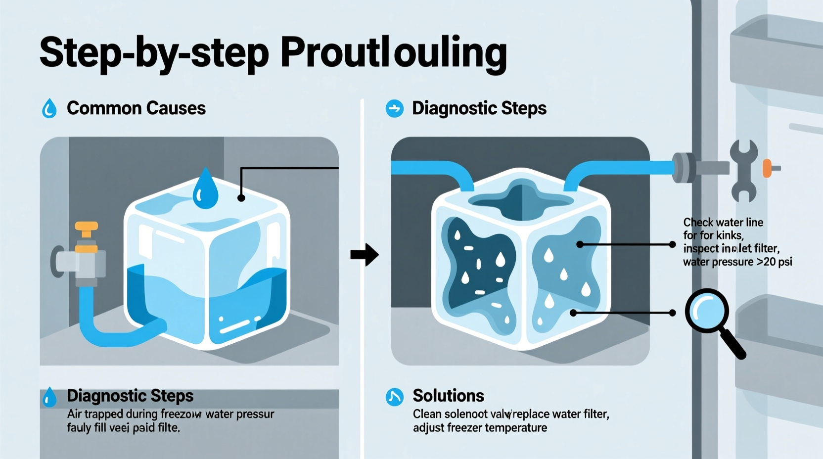 why does my ice maker make hollow cubes troubleshooting guide