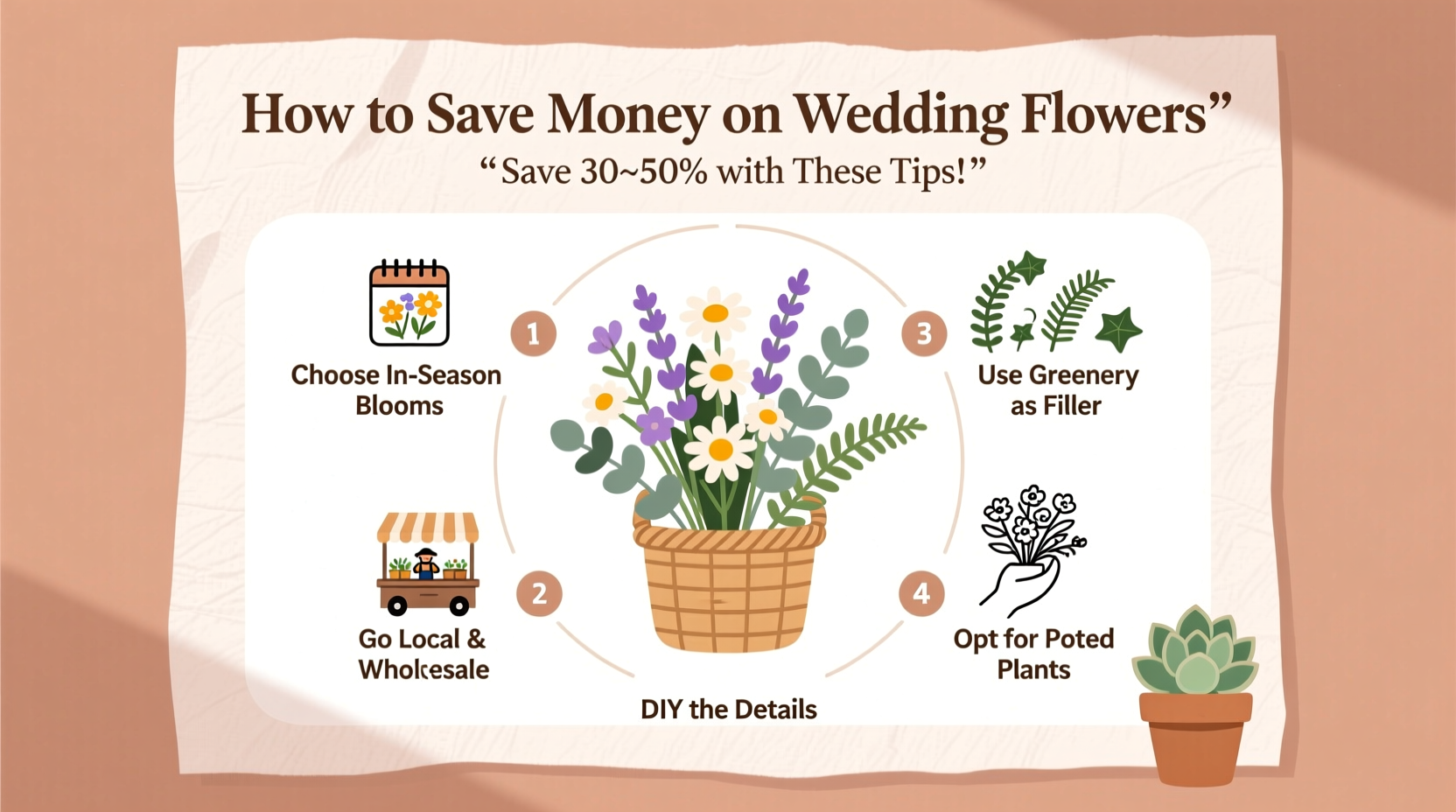 how to save money on wedding flowers