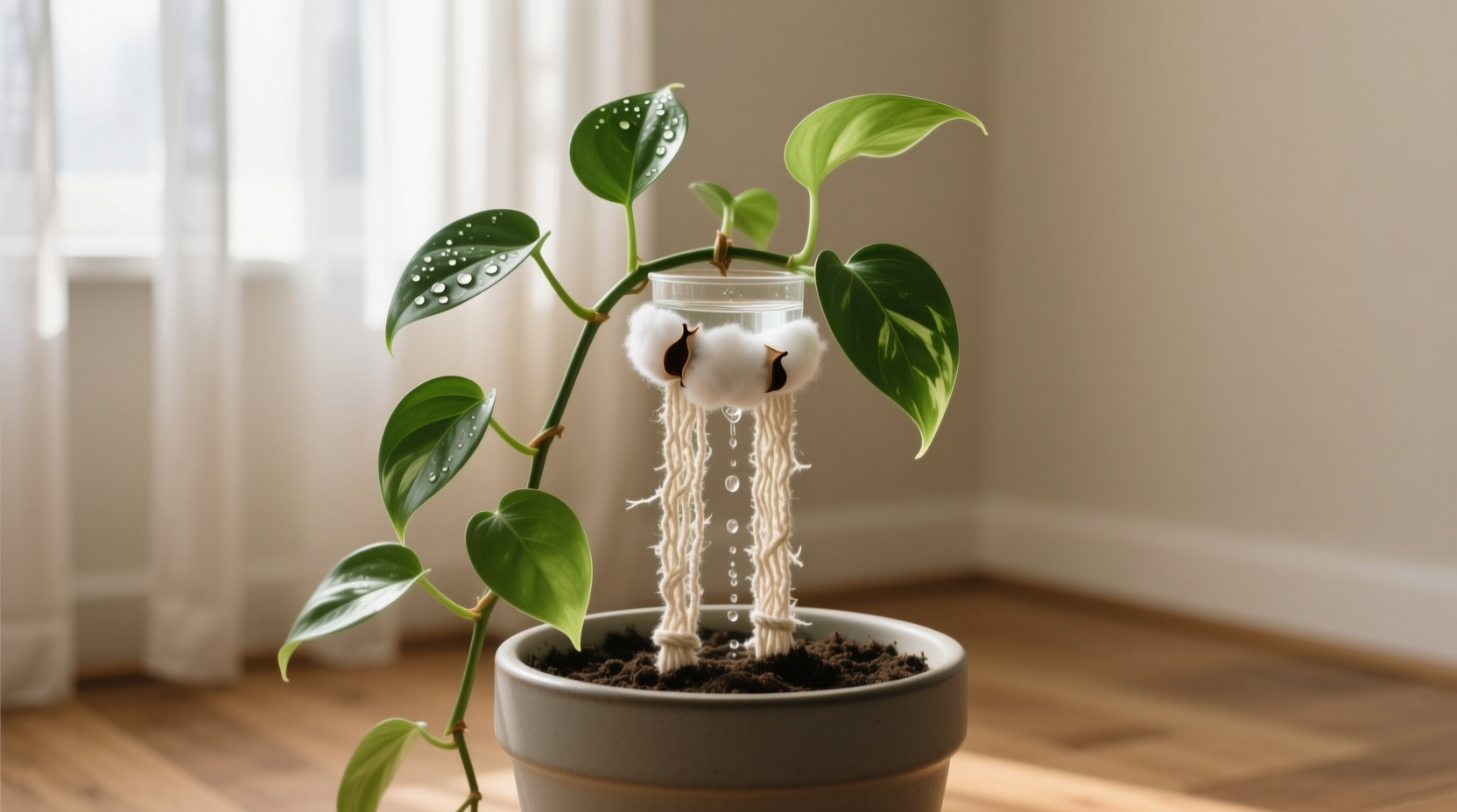 use cotton strips for no fuss houseplant watering