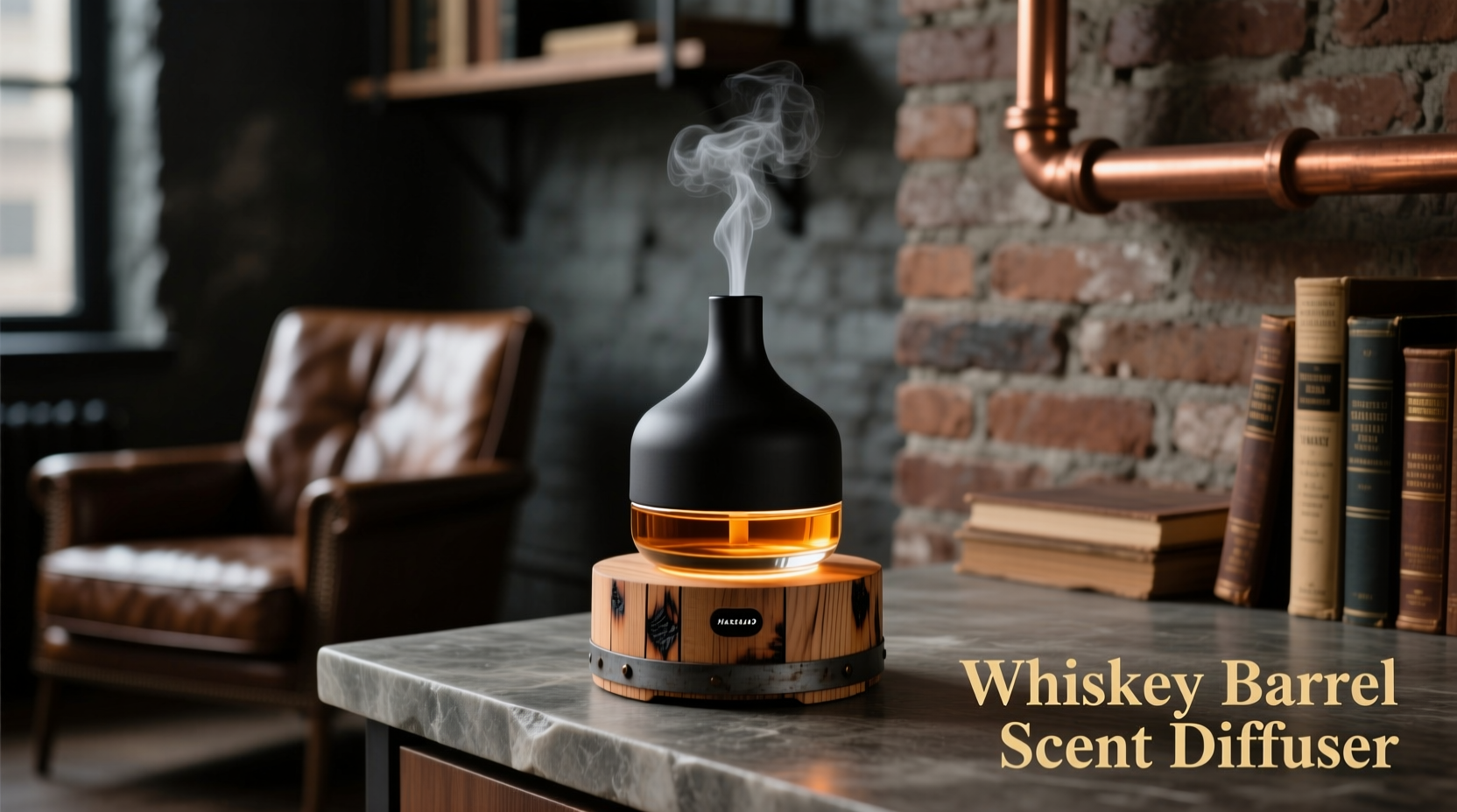 aromatherapy diffusers with whiskey barrel wood for masculine scent