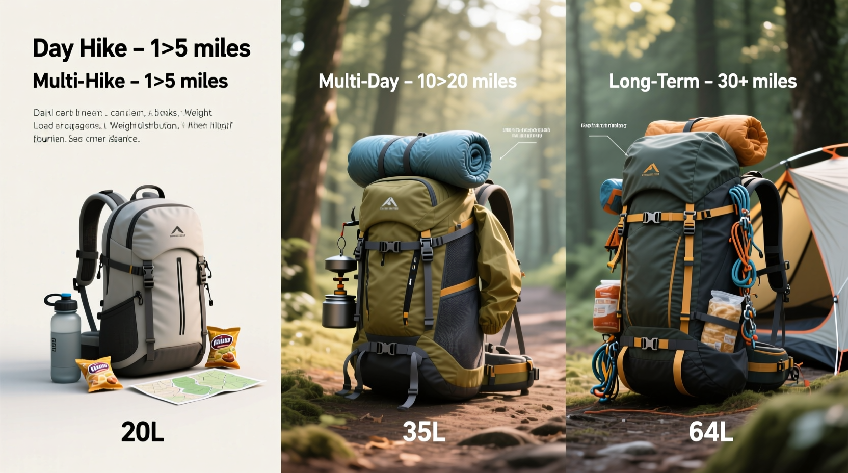 how to choose the right backpack for hiking based on trail length and gear