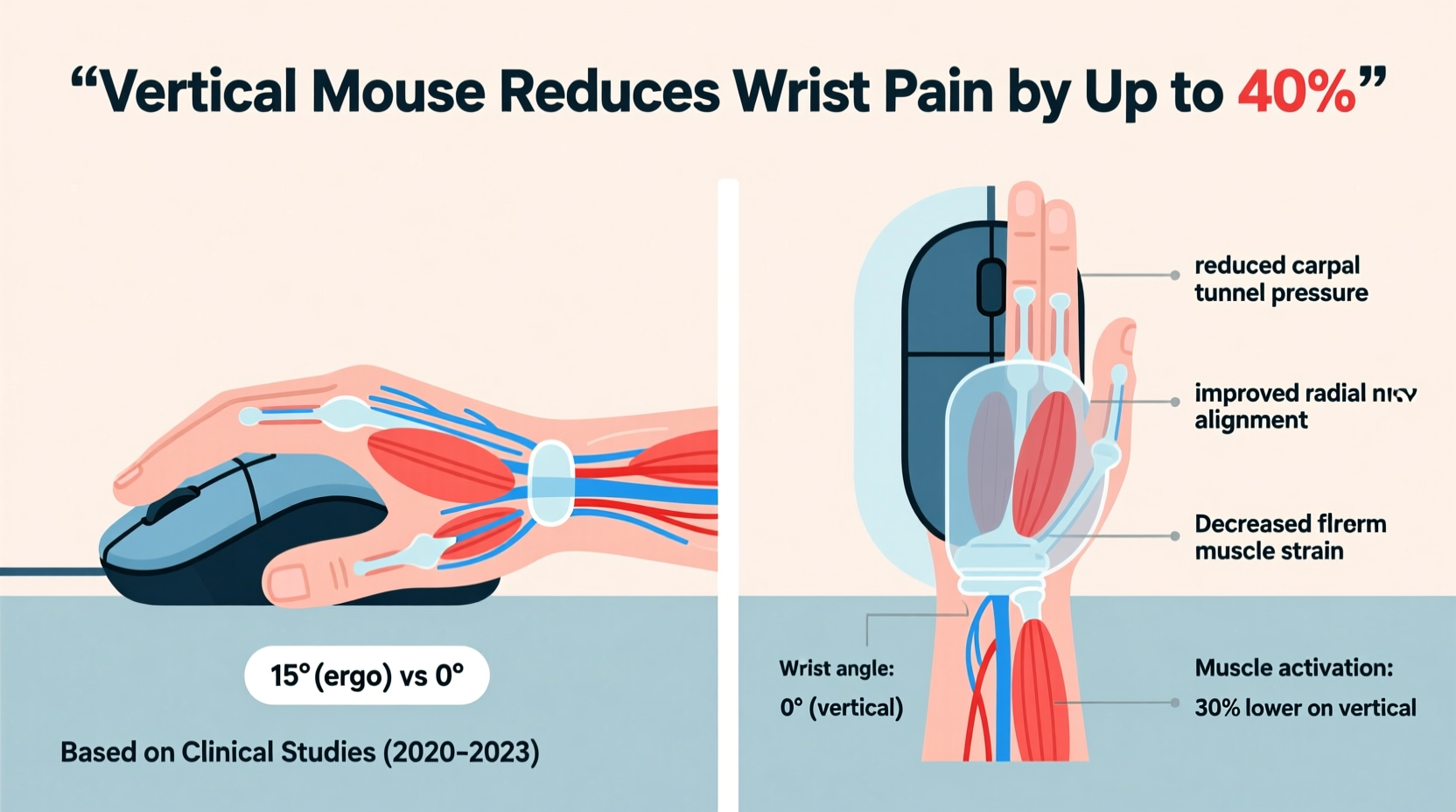 ergonomic mouse vs vertical mouse reducing wrist pain compared