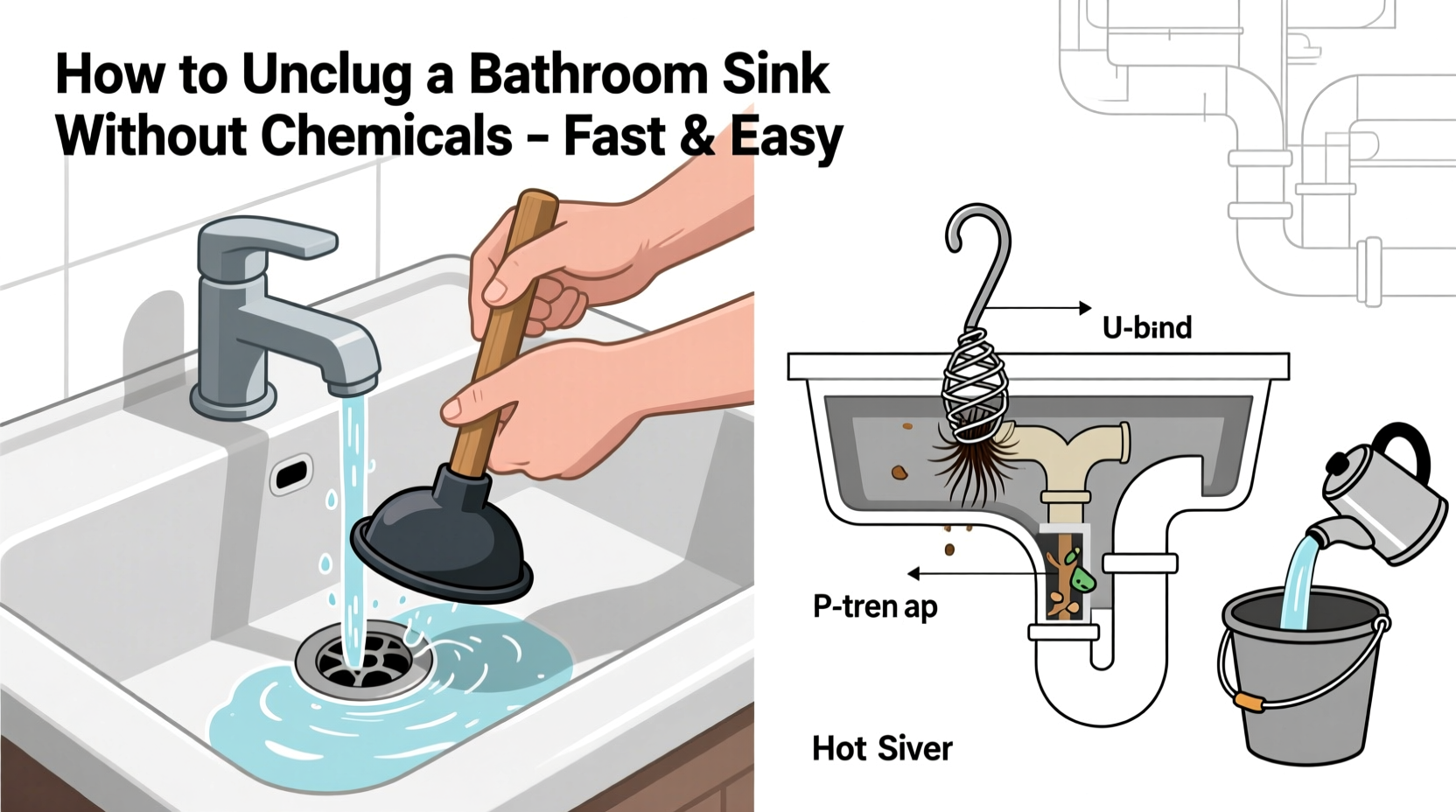 how to unclog a bathroom sink without chemicals fast and easy
