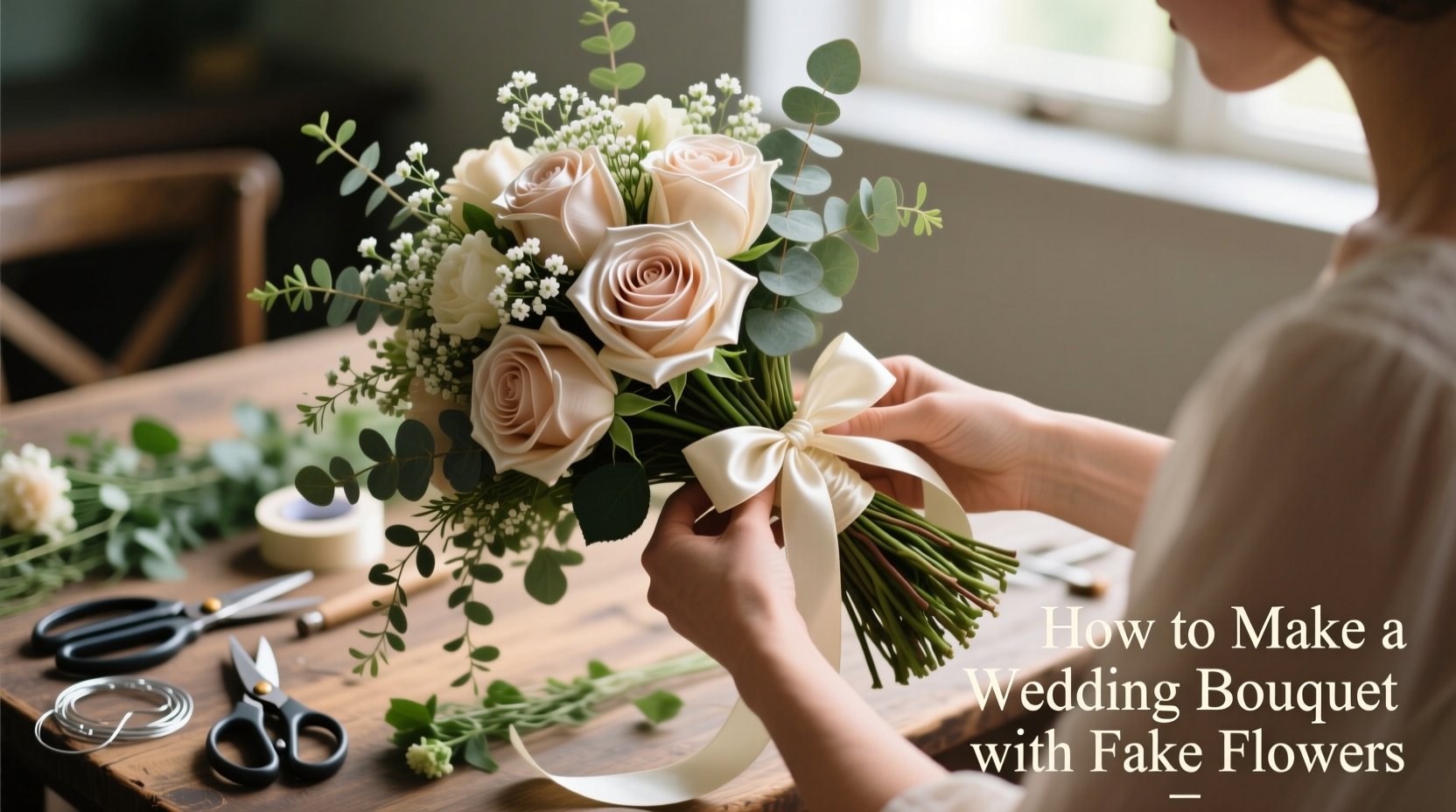 how to make a wedding bouquet with fake flowers