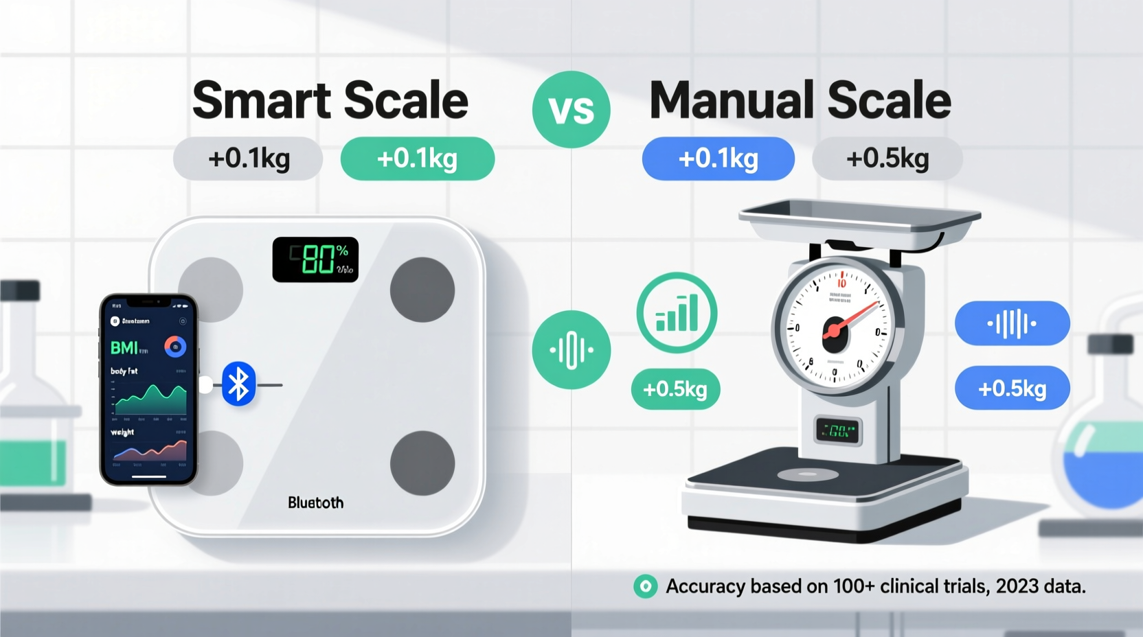smart scale vs manual scale which gives more accurate body metrics