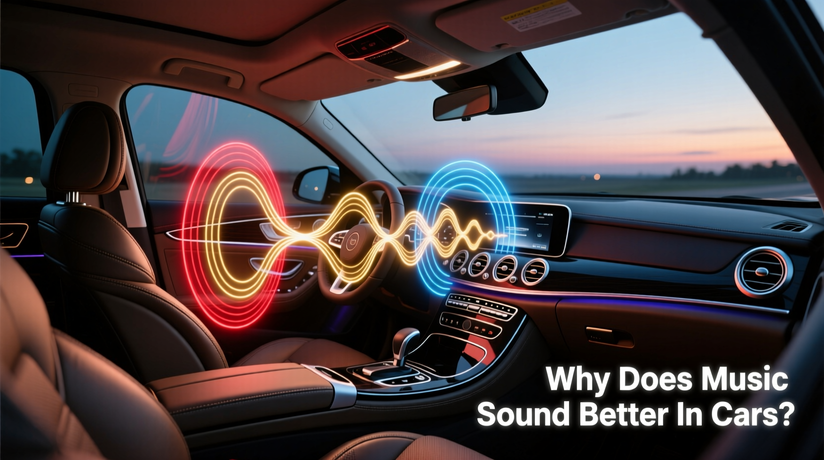 why does music sound better in the car acoustics and bass response