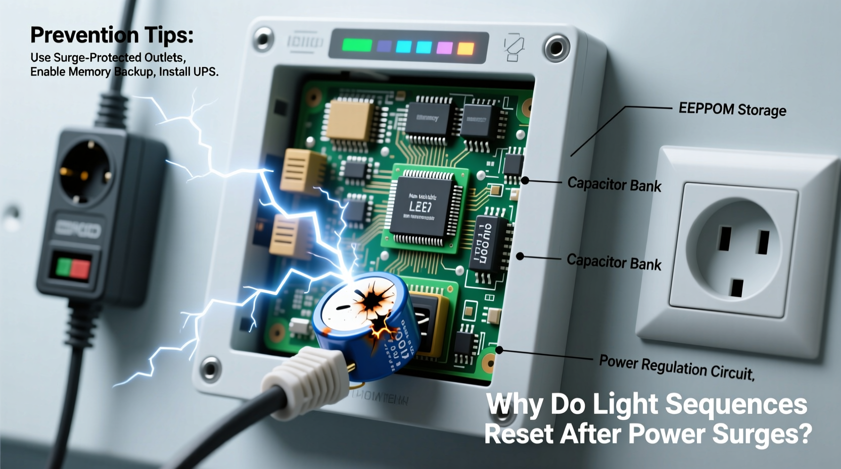 why do my programmable light sequences reset after power surges and how to prevent it