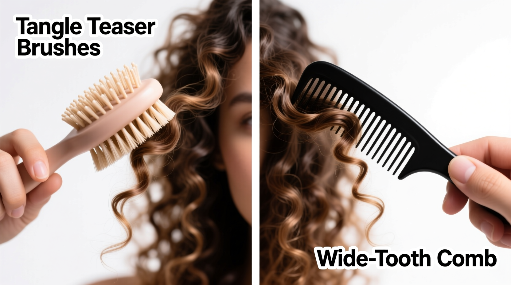 tangle teaser brushes vs wide tooth combs for curly hair detangling