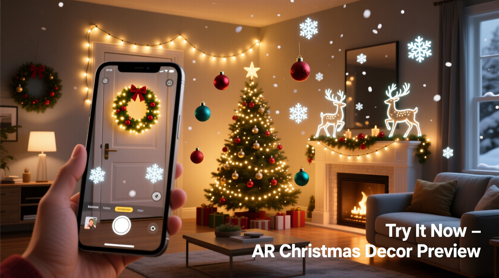 how to use augmented reality to preview christmas decorations at home