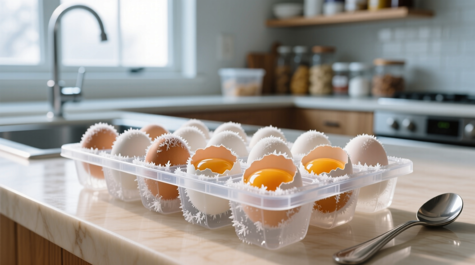 freeze eggs in ice cube trays to preserve them longer
