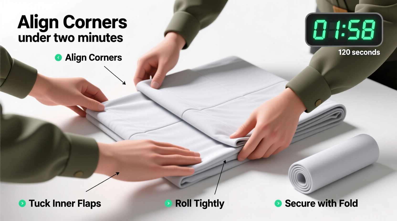 how to fold fitted sheets neatly using the military method in under two minutes