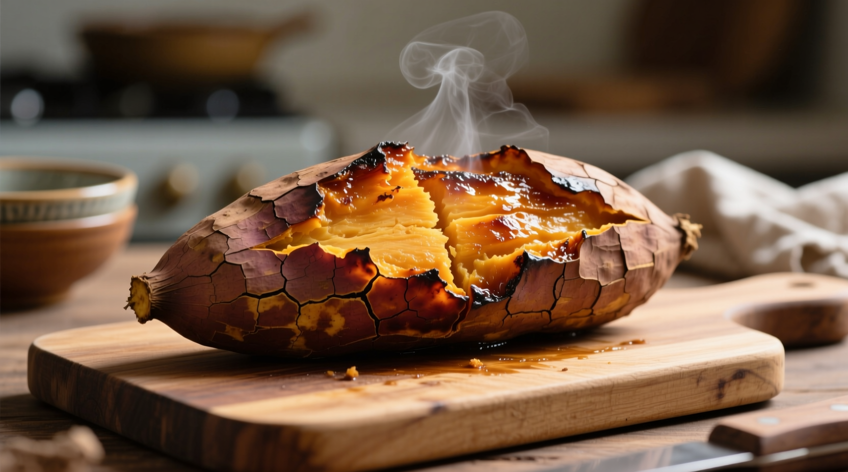 Perfectly roasted yams with crispy edges