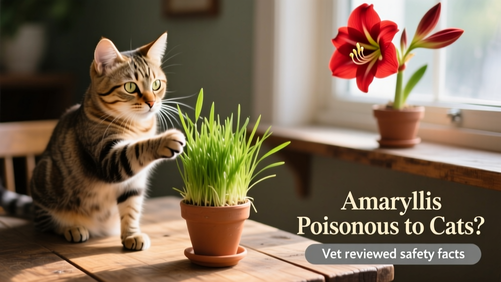 Small pot of fresh cat grass beside a relaxed cat gently batting at the leaves