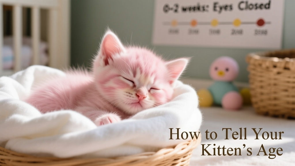 Close-up of a newborn kitten's closed eyes and soft pink face