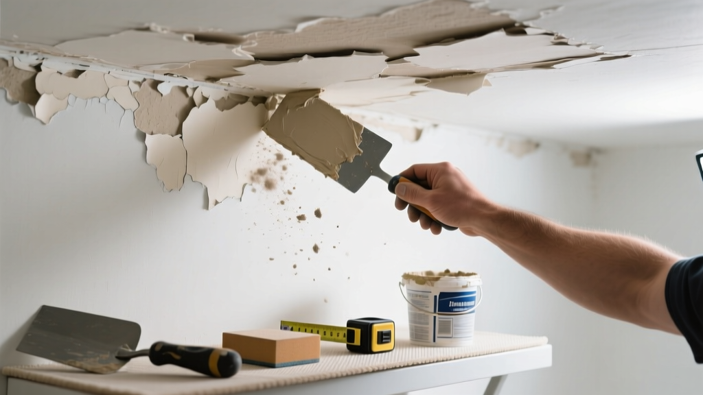 Fix Peeling Ceiling Texture in Bathroom