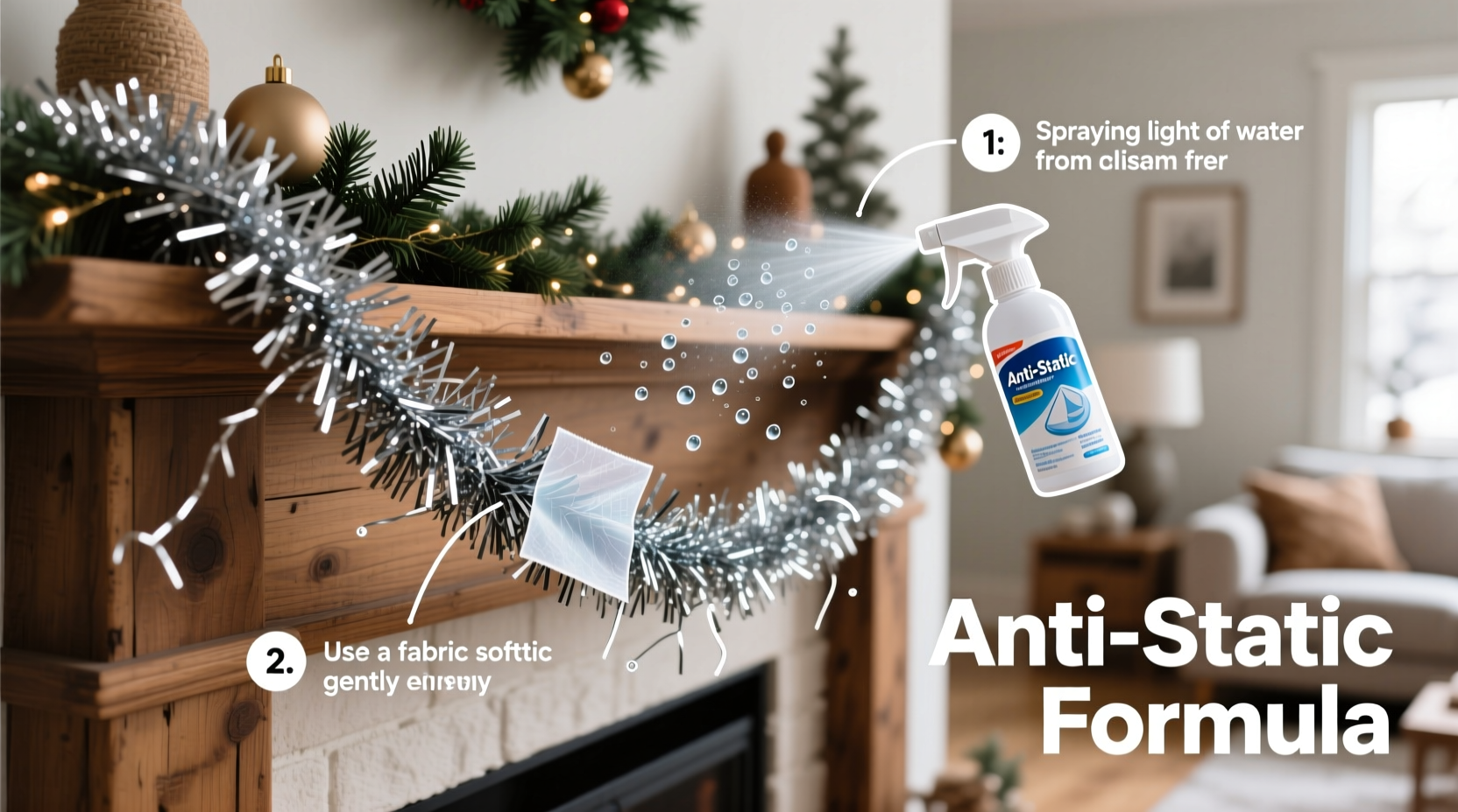 how to prevent static cling from ruining your tinsel garland installation