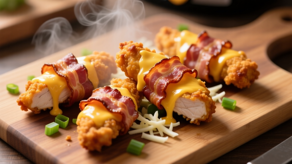 Cheesy Bacon Chicken Tenders in Air Fryer (Crispy!)