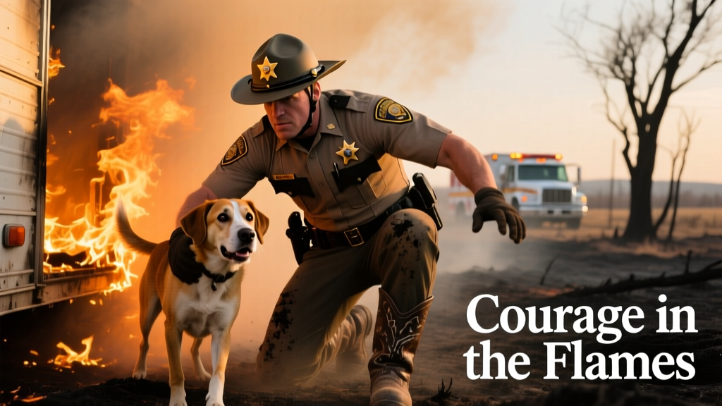 Heroic Sheriff's Deputies Risk Their Safety to Rescue Trapped Dogs From Burning Trailer