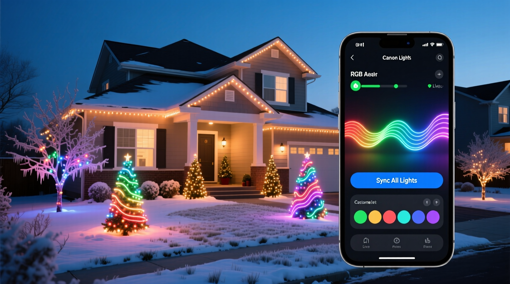 how to sync multiple sets of rgb christmas lights for a unified color show