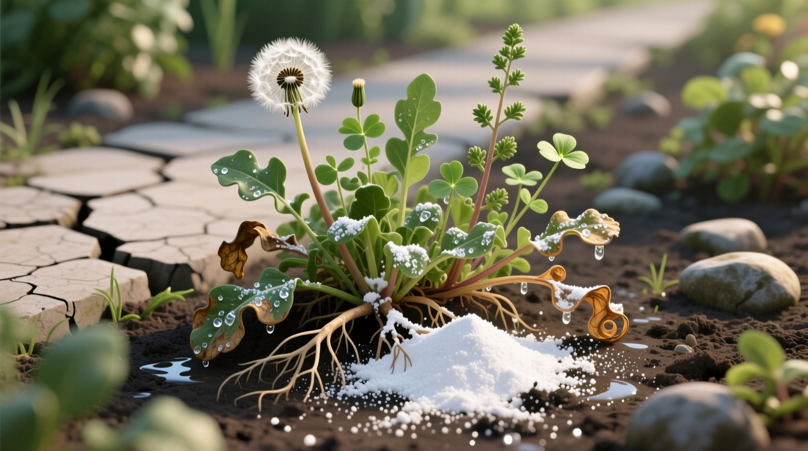 does baking soda kill weeds
