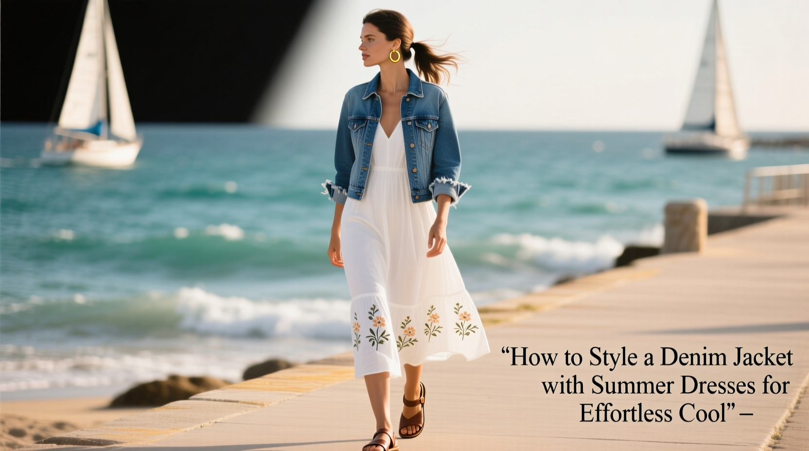 how to style a denim jacket with summer dresses for effortless cool