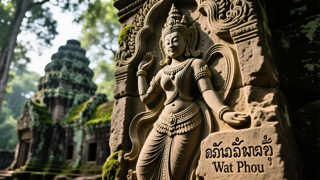 Photo Favorite: Detailed Stone Carving at Wat Phou Temple in Laos