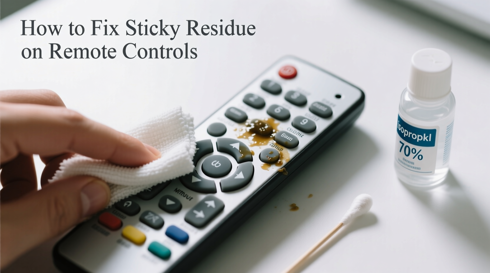 how to fix sticky residue on remote controls without ruining buttons