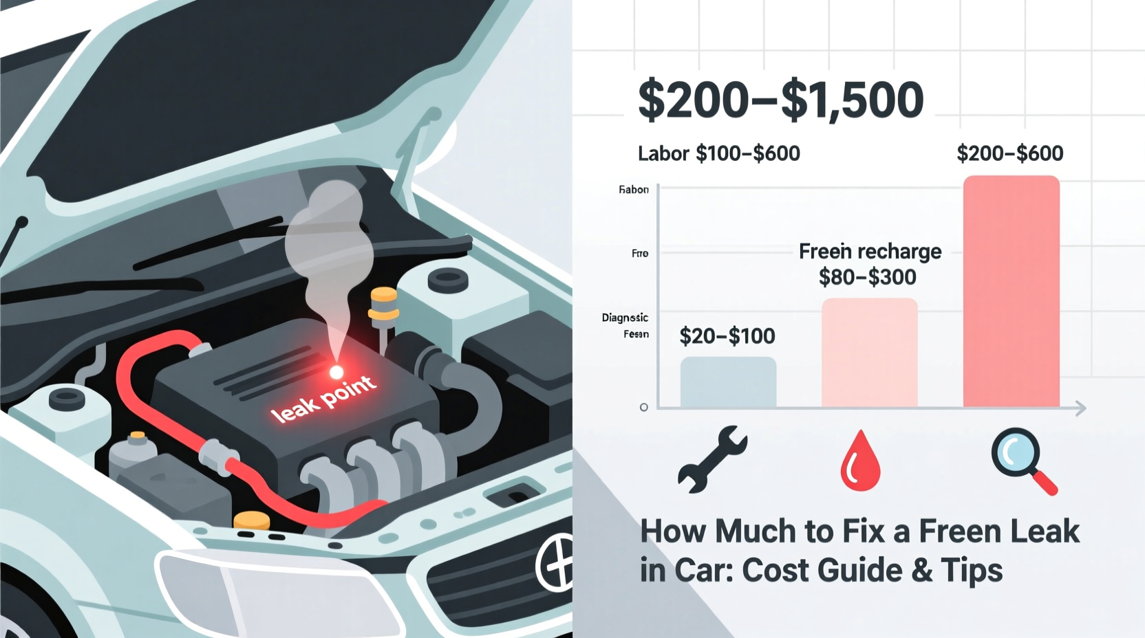 how much to fix a freon leak in car
