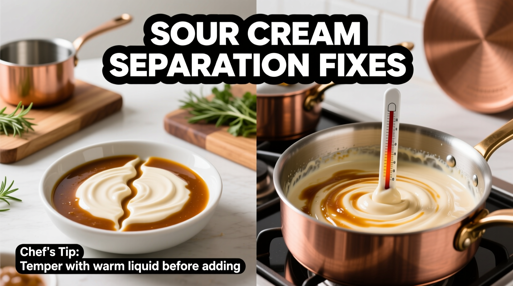 why does my sour cream separate in sauces chef approved fixes