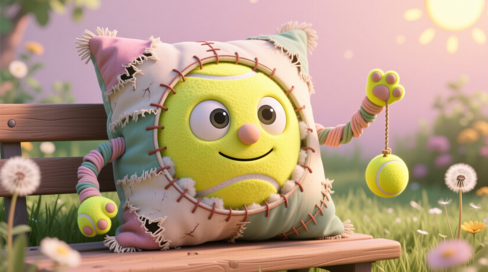 rescue a worn out pillow with tennis balls