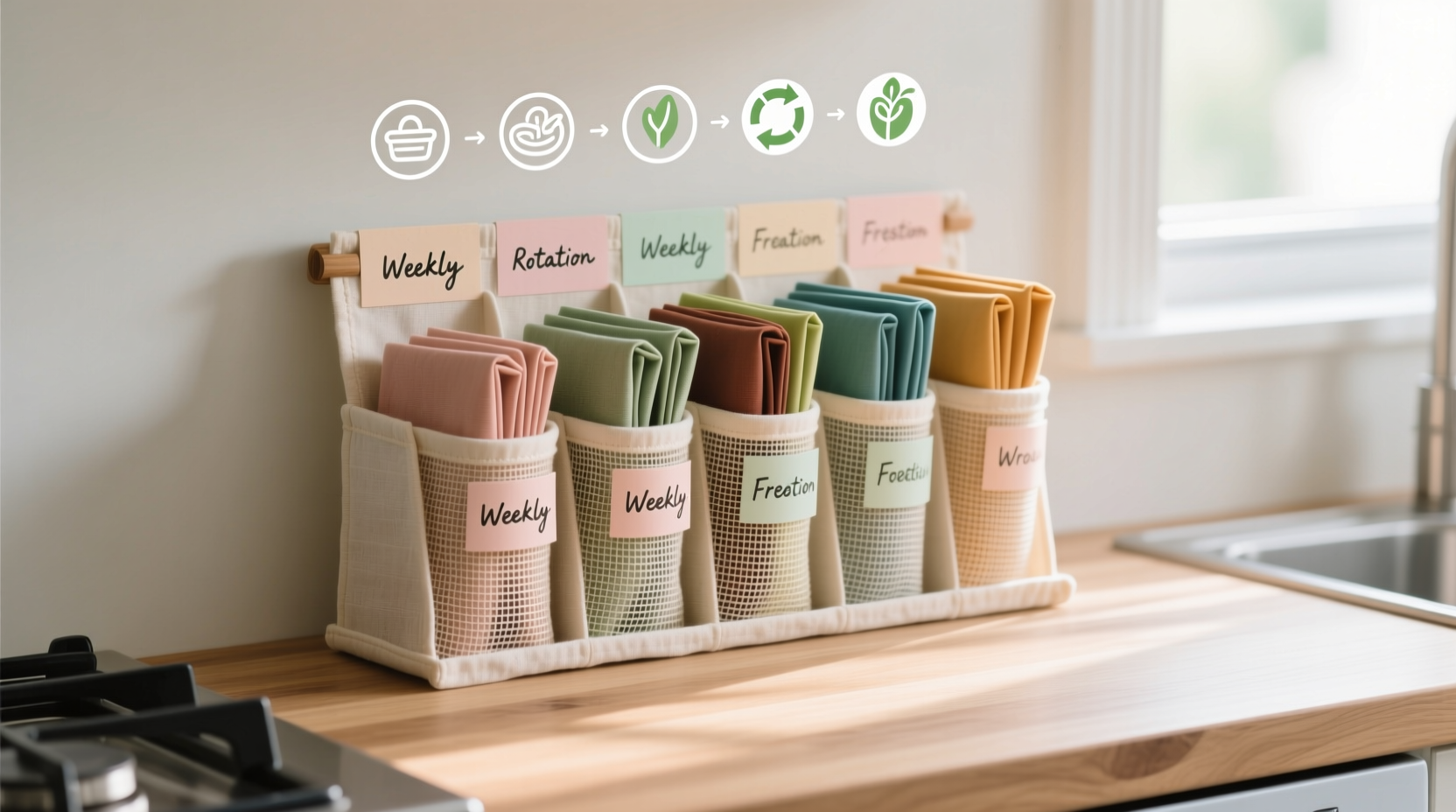closet organization tips for reusable food wraps