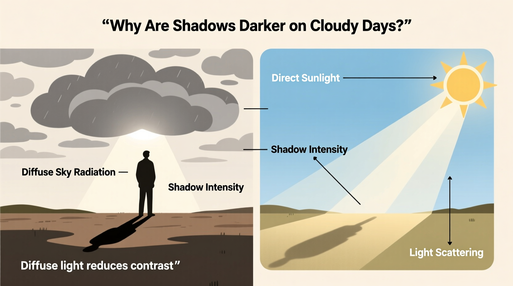 why is my shadow darker on cloudy days understanding natural light quirks