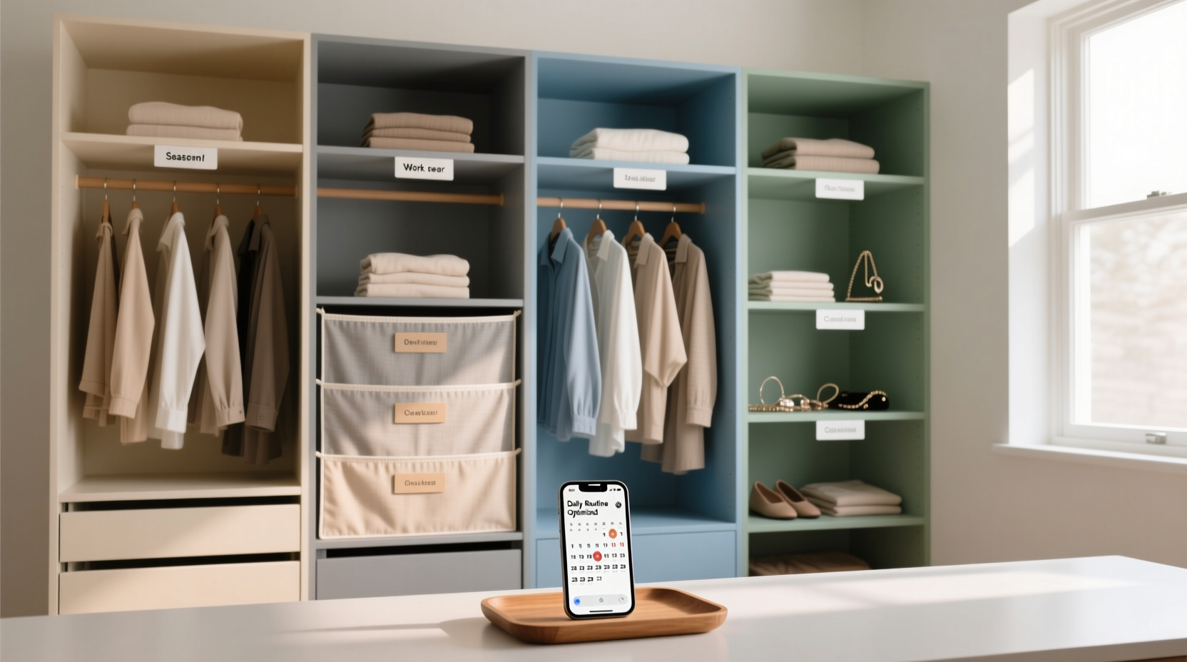 shared closet organization for minimalists collectors