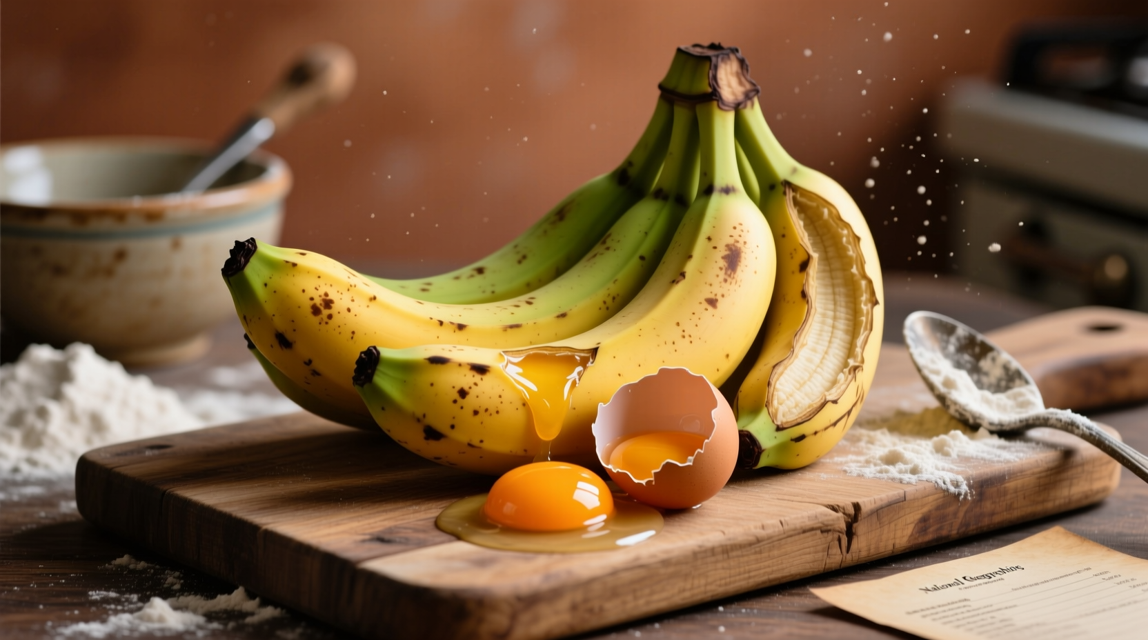 rapidly ripen bananas for baking with egg yolks