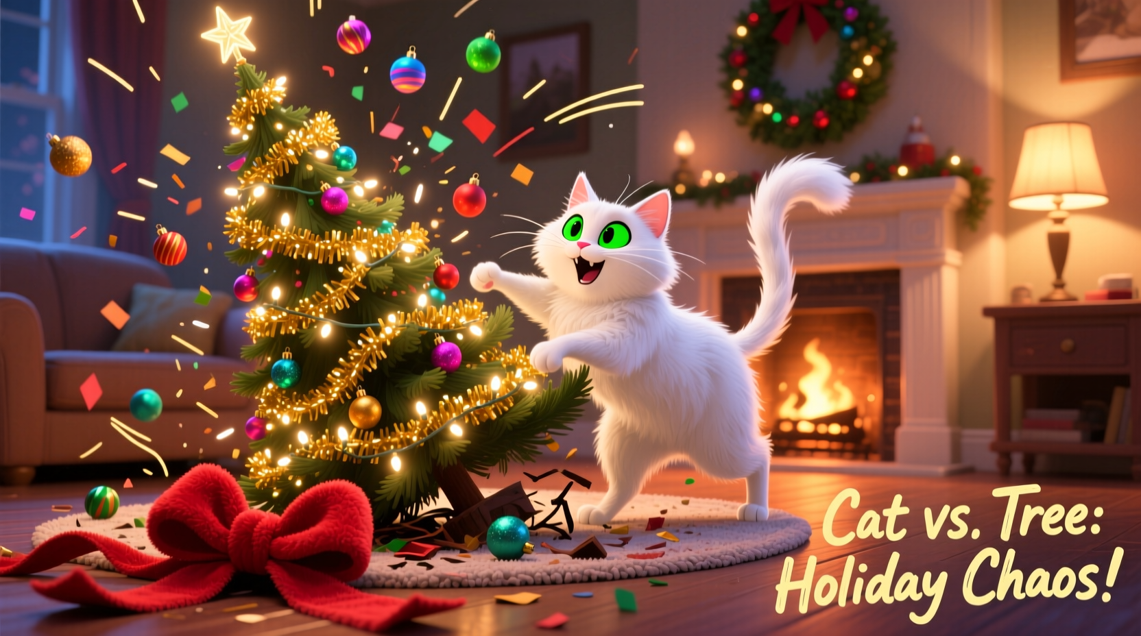 why does my cat keep knocking down the christmas tree fix it fast