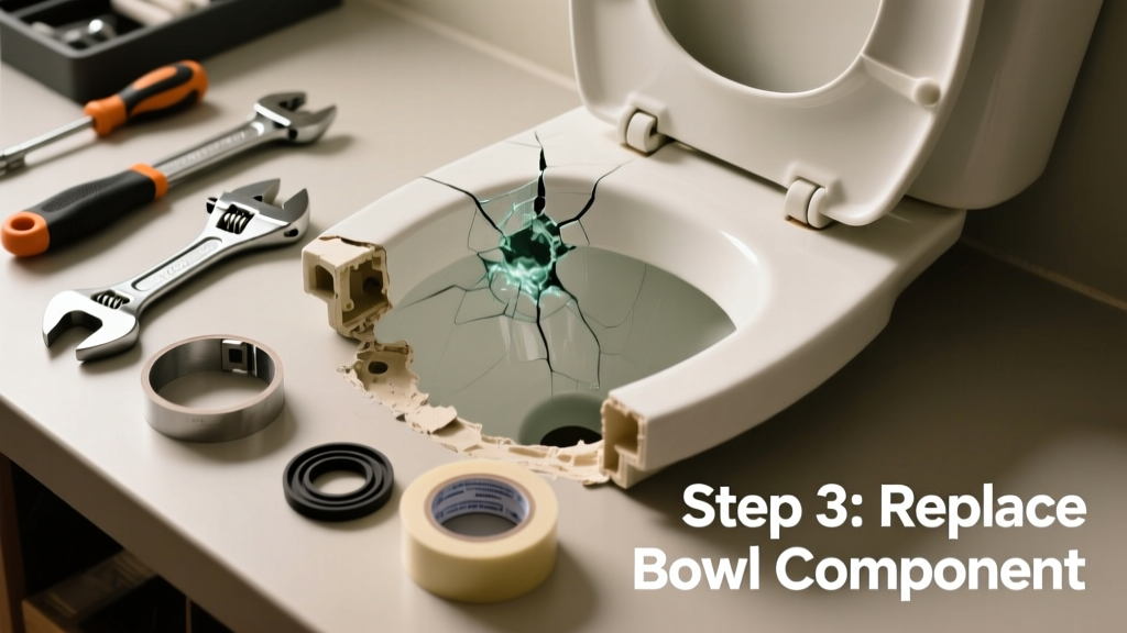 How to Replace a Cracked Toilet Bowl Component