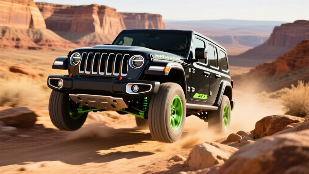 Jeep Wrangler 4xe navigating a rocky trail using electric-only mode to preserve fuel, reduce noise, and maximize torque.