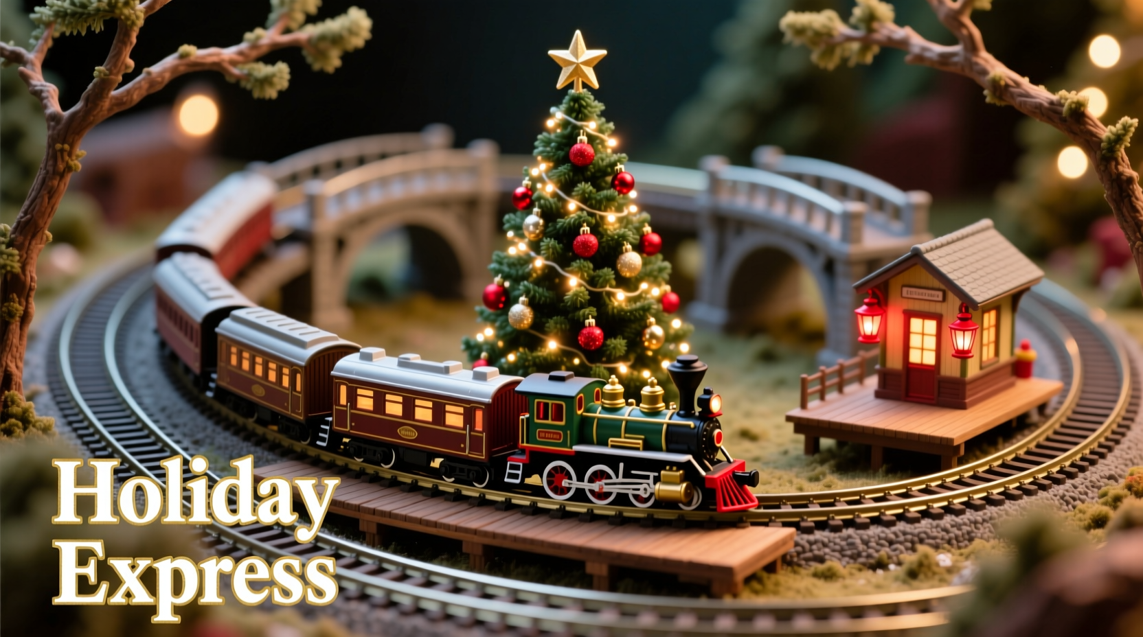 how to build a miniature working train track around your christmas tree
