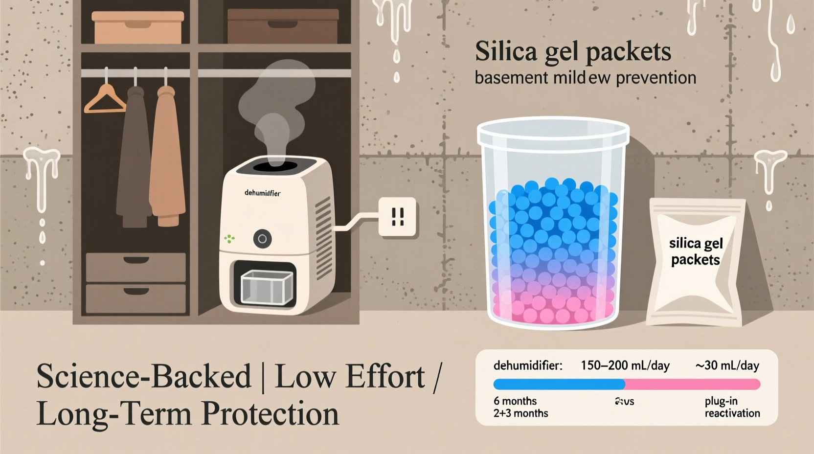 closet dehumidifier vs silica gel which stops mildew